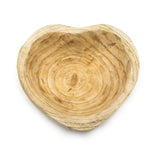 Deep Heart Shaped Wooden Bowl