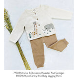 Milan Earthy Sweater Knit Baby Leggings || Earth Brown Waffle