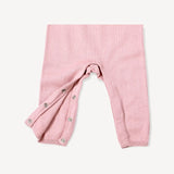 Milan Sweater Knit Ruffle Baby Jumpsuit || Mauve Pink