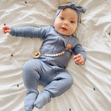 Organic 2 Way Zipper Footie || Slate