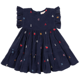 Girls Kit Dress || Alphabet Embroidery
