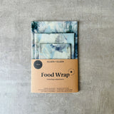 Organic Beeswax Food Wrap Set || Blue Flowers