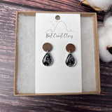 The Hadley || Black Silver Dangle Clay Earrings