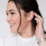 Sweetheart Stud Earrings || Silver