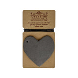 Petite Handmade Paper Heart Tag || Charcoal