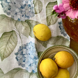 Organic Linen Tea Towel || Hydrangea