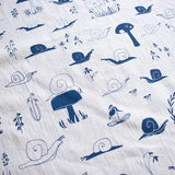 Handprinted Cotton Kitchen Towel || Snails