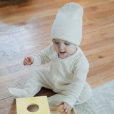 Organic Footie Waffle Jumpsuit || Natural