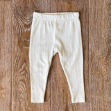 Pointelle Stretch Knit Baby Leggings || Natural