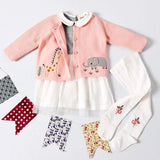 Baby Girl Tights || Floral Jacquard