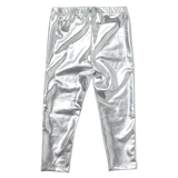 Girls Lame Legging || Silver