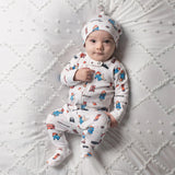 Organic 2-Way Zipper Footie || London Paddington