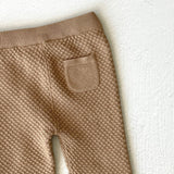 Milan Earthy Sweater Knit Baby Leggings || Earth Brown Waffle