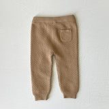 Milan Earthy Sweater Knit Baby Leggings || Earth Brown Waffle