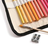 Watercolor Pencils with Canvas Roll Up Case
