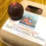 Dark Chocolate Truffles || Freeze Dried Strawberry