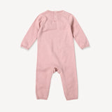 Milan Sweater Knit Ruffle Baby Jumpsuit || Mauve Pink