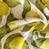 Organic Linen Tea Towel || Lemon