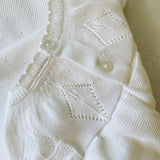 Milan Pointelle Ruffle Organic Dress || Pure White