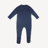 Milan Knit Baby Kimono Footie || Dusty Blue