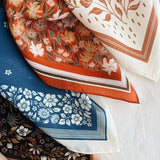 Silk Bandana Scarf || Botanical Garden Floral