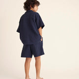 Soft Gauze Short Sleeve Shirt || Navy