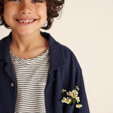 Soft Gauze Short Sleeve Shirt || Navy