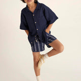 Soft Gauze Short Sleeve Shirt || Navy