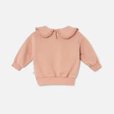Soft-Touch Ruffle Baby Sweatshirt || Pink