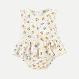 Bouquet Gauze Baby Romper || Ivory