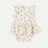 Bouquet Gauze Baby Romper || Ivory