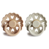 FRIGG Andersen Fairytale Natural Rubber Pacifier Set || Silky Satin & Willow Gray
