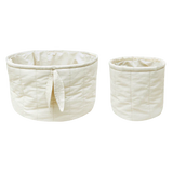 Set Of Two Quilted Baskets || Natural