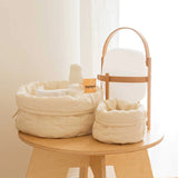 Set Of Two Quilted Baskets || Natural