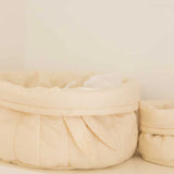 Set Of Two Quilted Baskets || Natural