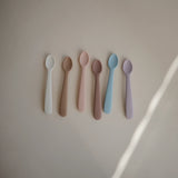 Silicone Feeding Spoon Set || Stone & Cloudy Mauve
