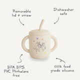 Bluey x Mushie Silicone Training Cup & Straw || Bluey & Ivory