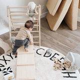 Round Washable Rug || ABC Natural & Black