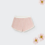 Organic Striped Toweling Shorts || Rose