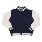Boys Varsity Zip Sweater || Navy