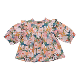 Girls Kalani Button Up Top || Watercolor Floral