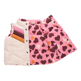 Girls Reversible Ruffle Ellis Vest || Cream Stripe