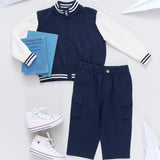 Boys Varsity Zip Sweater || Navy
