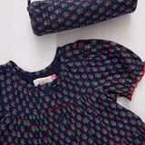 Girls Elizabeth Dress || Navy Carnation
