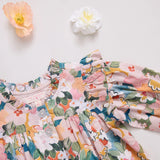 Girls Kalani Button Up Top || Watercolor Floral