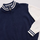 Boys Varsity Zip Sweater || Navy