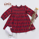 Girls Jaipur Dress || Red Autumn Strawflower