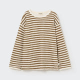Organic Striped Toweling Sweatshirt || Coffee