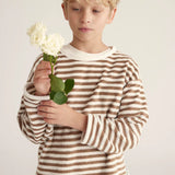 Organic Striped Toweling Sweatshirt || Coffee