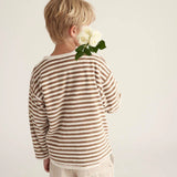 Organic Striped Toweling Sweatshirt || Coffee